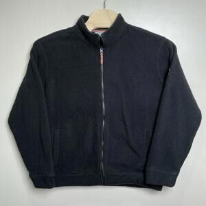 Orvis Classic Full Zip Fleece Jacket Black‎ Men's LARGE Deep Pile Heavyweight